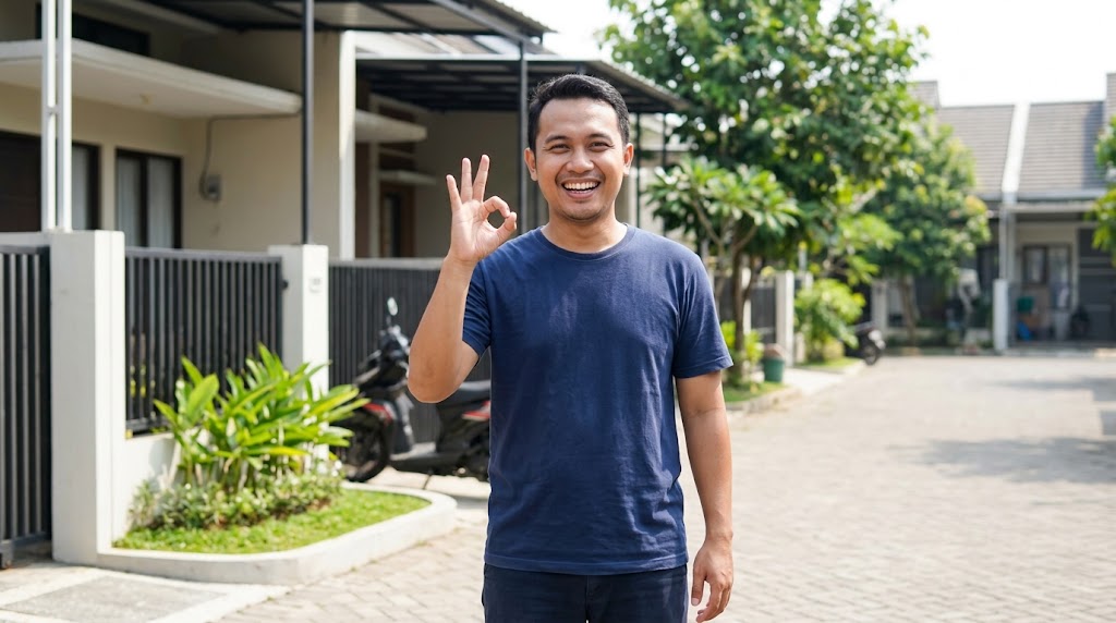 Petugas Tangan Sigap merawat rumah warga perumahan